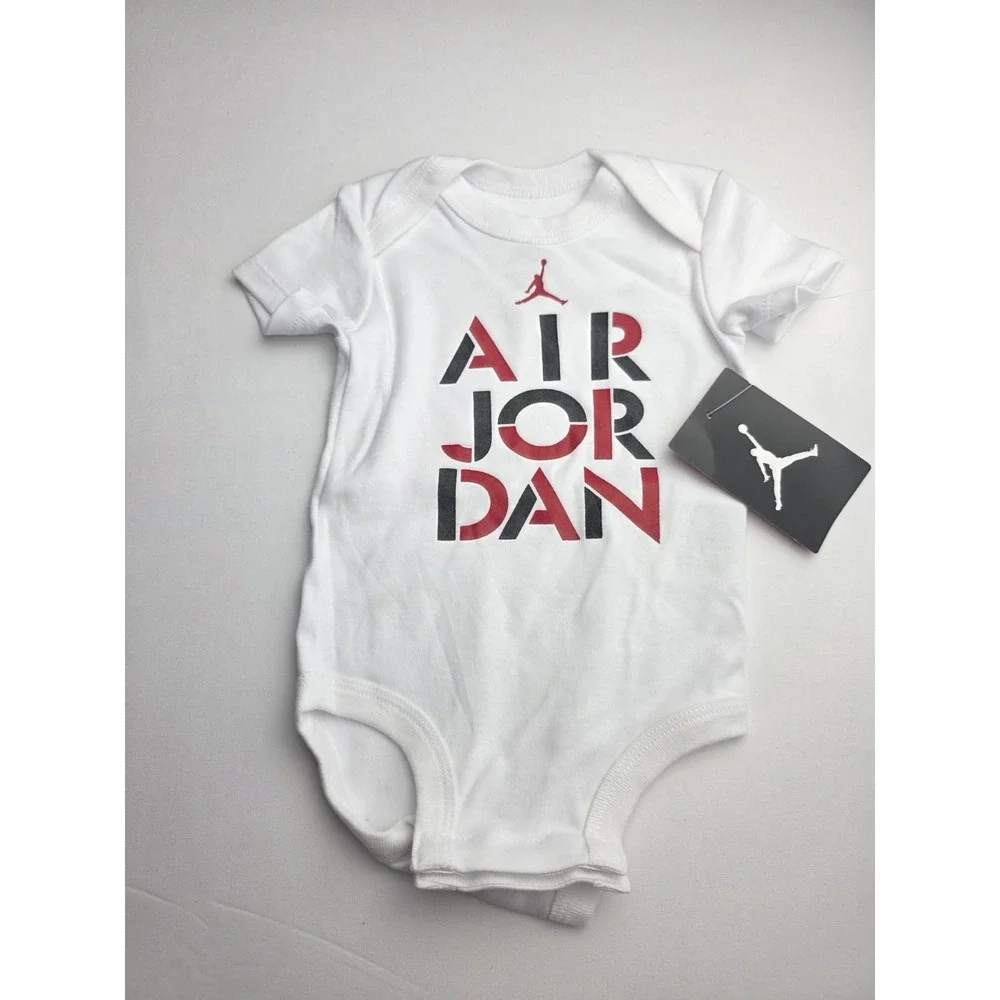 Nike Air Jordan Baby Short Sleeve One Piece Size Infant 0-3 Months NWT white